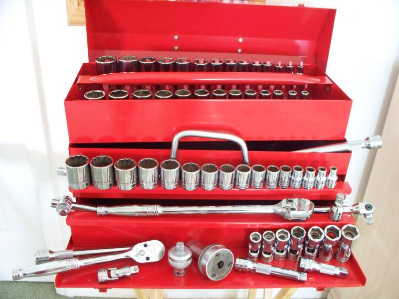 Snap-on 1/2 drive ratchet socket wrench general service 65pc set
