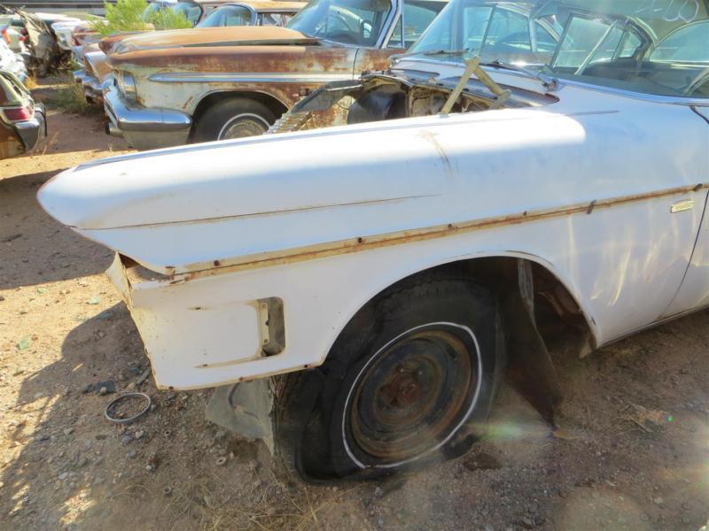 1958 cadillac left side front fender, parting out arizona cars