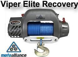 Viper 8000lb 4x4 truck recovery winch w/ amsteel rope & 2 inch receiver / elite