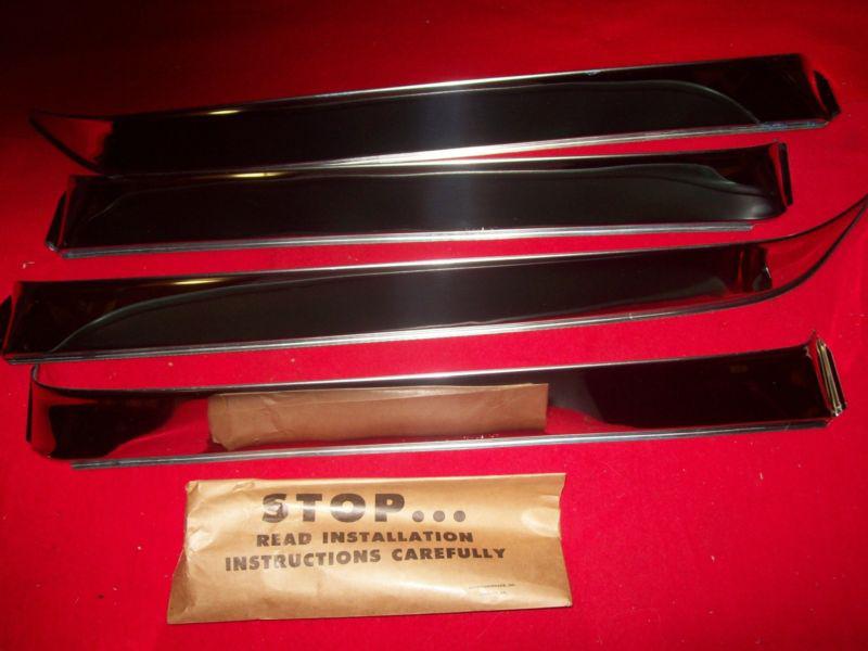Nos 1964 ford 4 door stainless auto vent shade set of 4   f-36