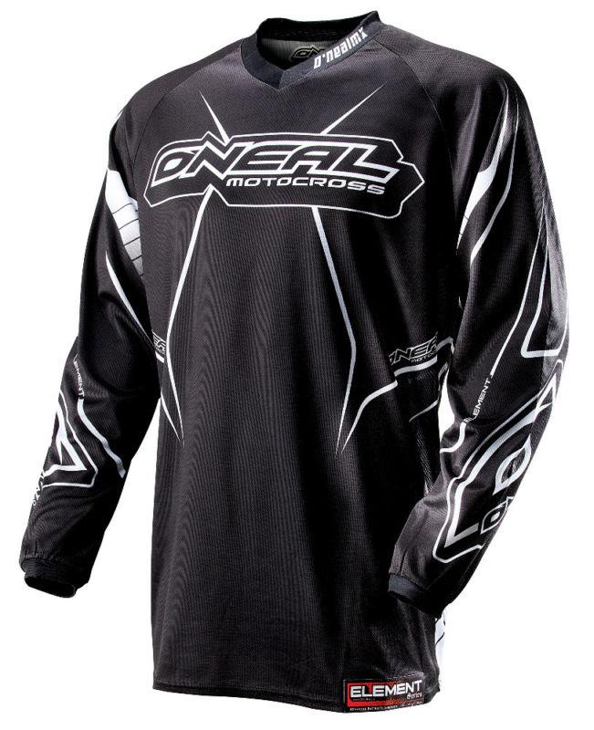 O'neal oneal element black mens small-4xl dirt bike jersey off-road motocross mx