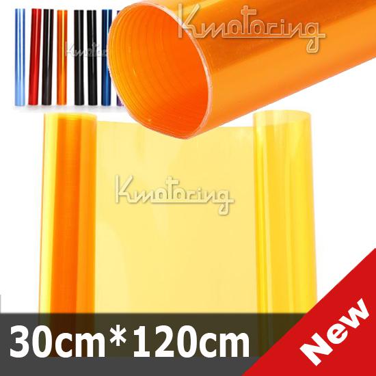 Orange car 3-layer smoke fog tint vinyl headlight tail light film sheet stickers