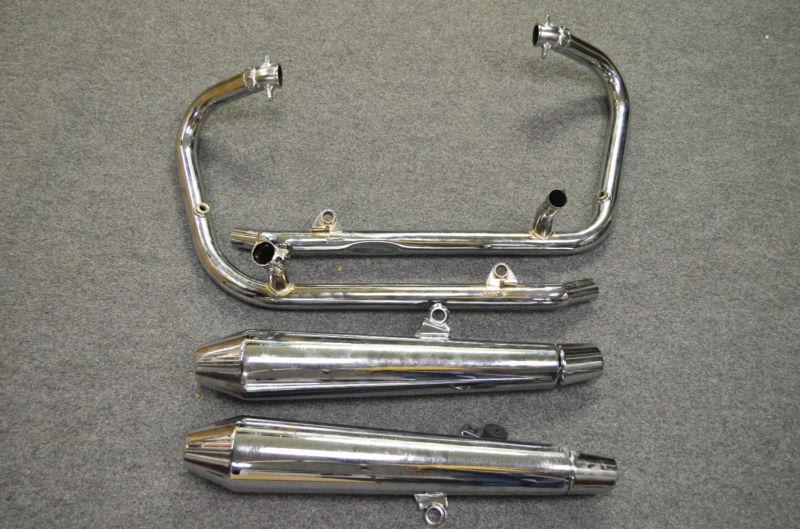 Triumph thruxton stock exhaust headers and mufflers oem - as new