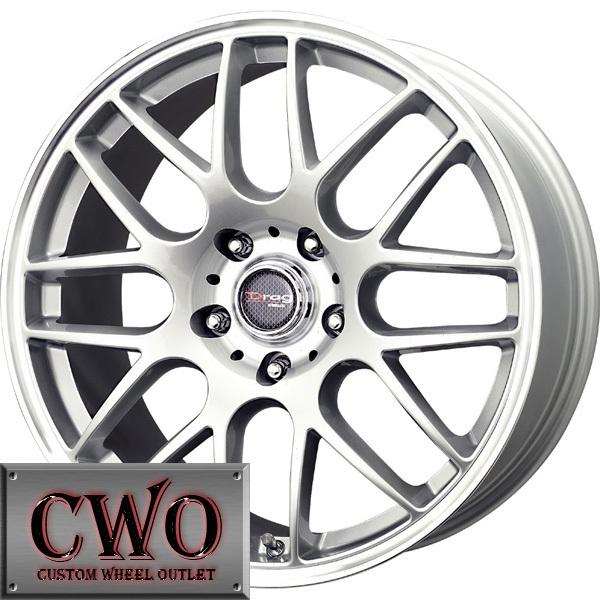17 silver drag dr-37 wheels rims 5x120 5 lug cts bmw 1 3 series acura tl rl gto