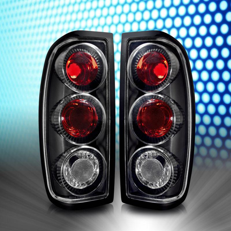 98-04 nissan frontier altezza tail lights black clear lens lamp pair