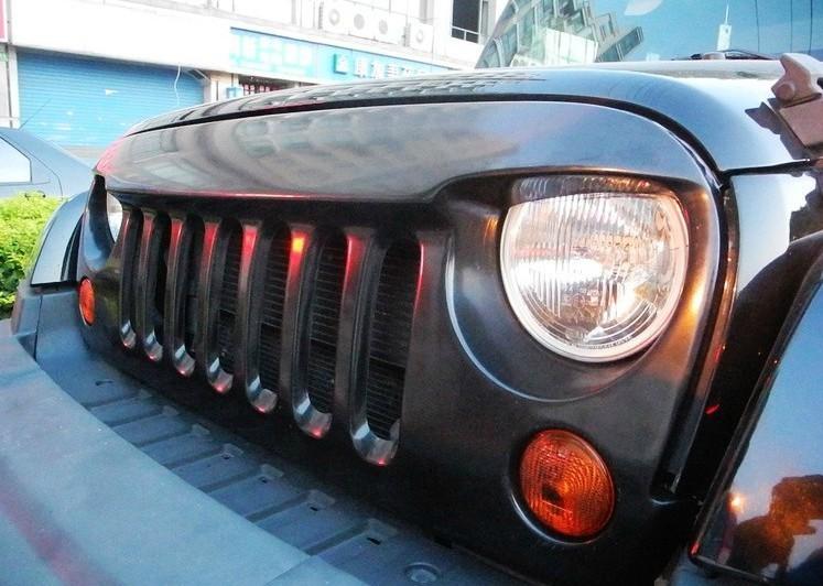 07-13 jeep wrangler angry bird style front grille grill mesh guard fiberglass