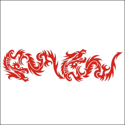 3002__r car stiker set tribal dragons ( red)