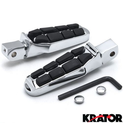 Chrome &amp; black highway foot pegs front foot rest 02-09 yamaha road star warrior