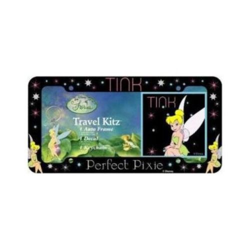 Tinkerbell license frame + decal + keychain set.  free screw caps included