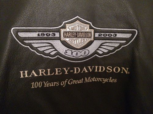 Harley-davidson h-d womens leather riding jacket size l 100th anniversary
