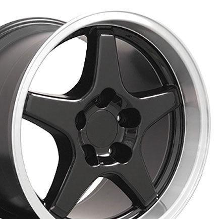 17" 9.5/11 black c4 zr1 wheels rims fit camaro corvette
