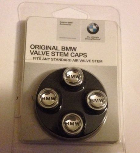 Bmw original valve stem caps clear crome fits all bmws