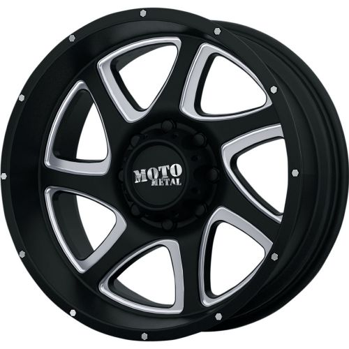 18x9 black milled mo976 5x5 +18 wheels trail blade mt 35x12.5r18lt tires