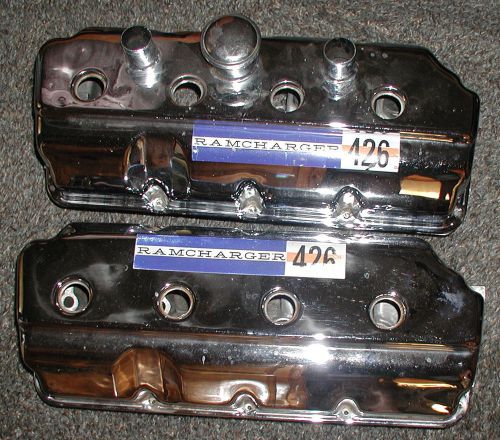 1964/1965 426 race hemi k head valve covers dodge/plymouth a-990/864 tube/gasket