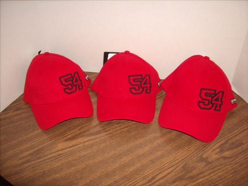 3 oem polaris racing red &amp; black race 54 adjustable baseball cap hat new