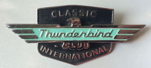 Vintage ctci thunderbird club classic international grill badge ford t-bird rare