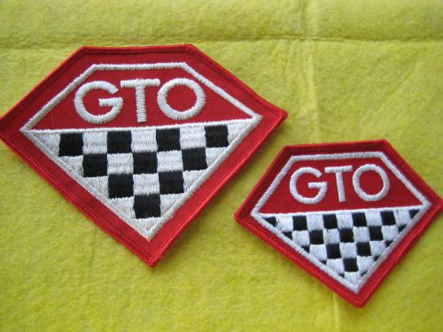 Vintage pontiac gto  racing patch set 3 3/8&#034; x 4 1/8&#034;- 4&#034; x 3&#034;