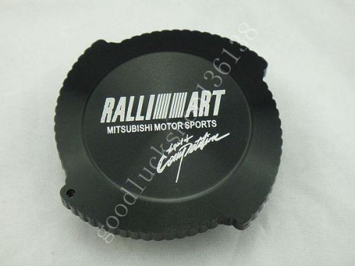 Jdm ralliart engine oil filler cap fuel tank cover for mitsubishi evo4,5,6 black