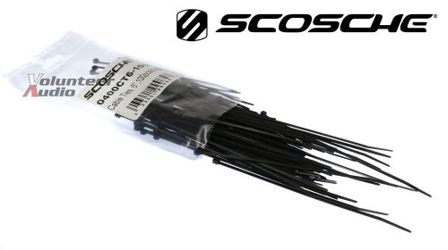 Scosche ct6-100 6&#034; cable ties 100pcs / bag zip ties