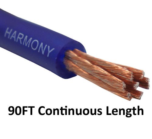 Harmony audio 4 gauge 4ga car stereo matte blue power cable amp wire - 90 ft