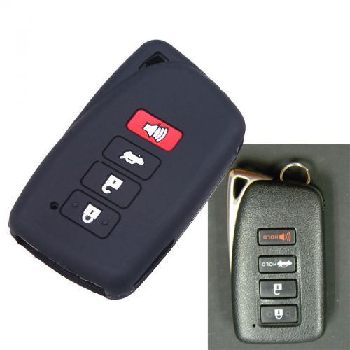 4 buttons silicone car key bag fob holder case chain protector for lexus