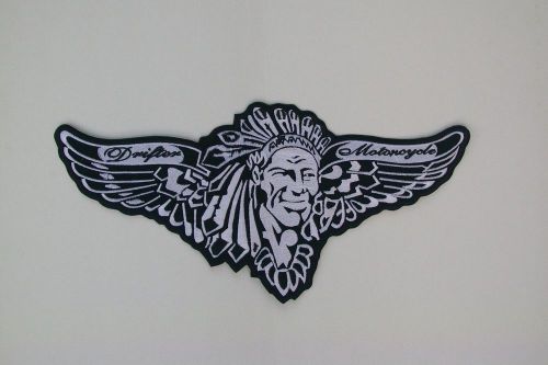 Drifter motorcycle 12.5 inch black and white wing patch. kawasaki. nice new