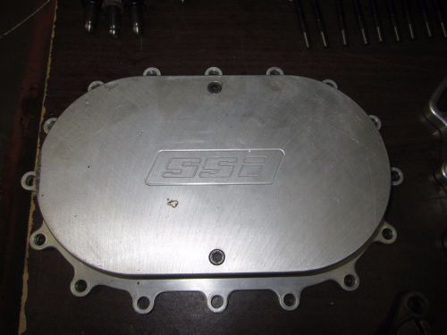 Ssi supercharger rear gear style cover satin aluminum 426 hemi chevy pro mod