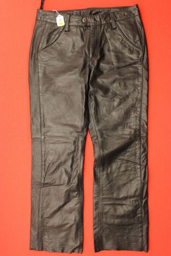 Harley-davidson black leather pants  / women&#039;s &#034;chicago&#034; fat boy logo 97156-03vw