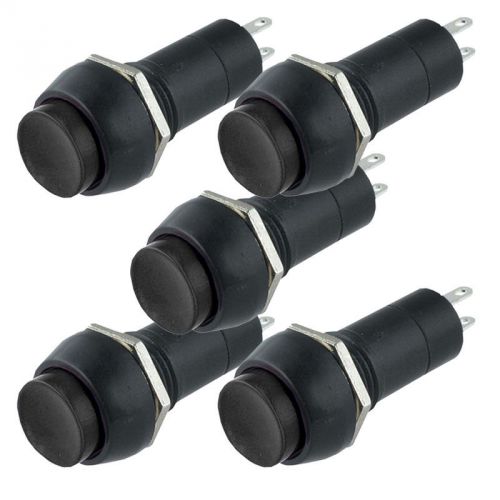 5pc car dashboard boat spst on-off momentary push button horn switch black