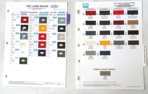 1997 land rover dupont and ppg  color paint chip chart all models original