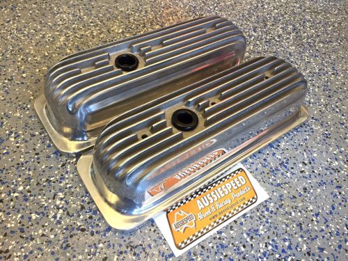 Polished finned aluminum chevy 4.3 v6 valve covers hot rod, tall roller rockers