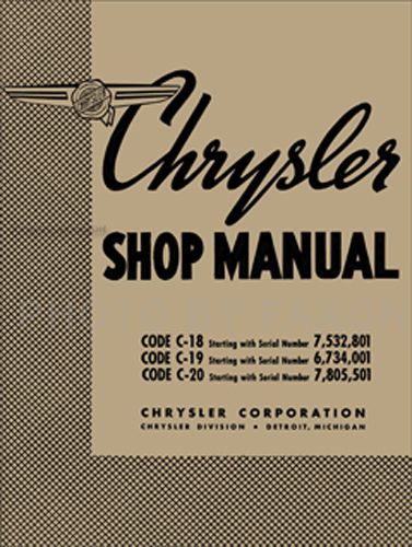 1938 chrysler shop manual 38 royal and imperial repair base for 1939 service