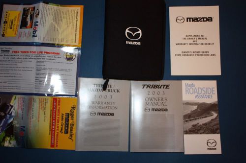 2003 03 mazda tribute owner&#039;s manual set book
