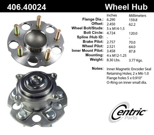 Wheel bearing and hub assembly centric 406.40024e fits 05-16 honda odyssey