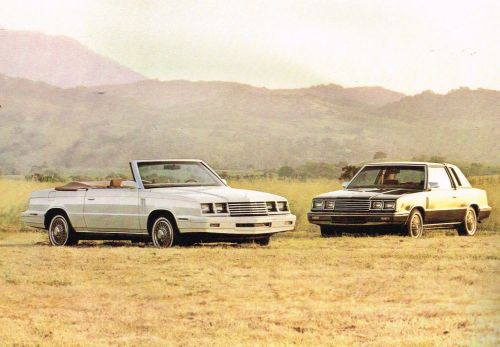 Lrg. 1984 dodge 600 series brochure / catalog w/ color chart: convertible,coupe,