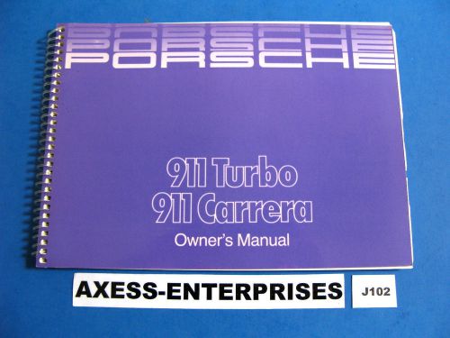 1988 porsche 930 turbo 911 carrera owners manual driver book user guide # j102