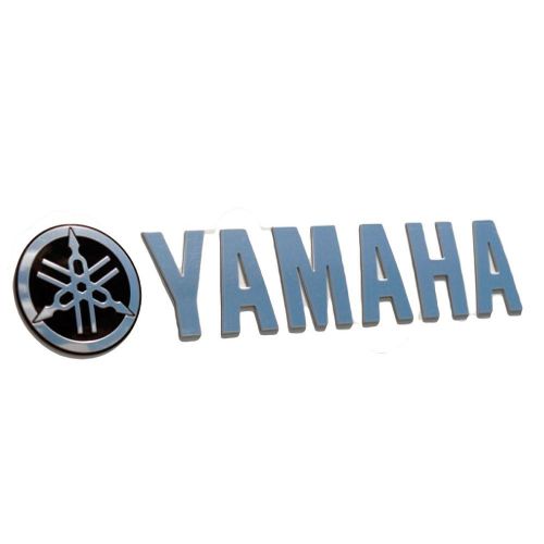 Oem yamaha tuning fork logo 3d emblem silver/black sbt-decal-3d-08