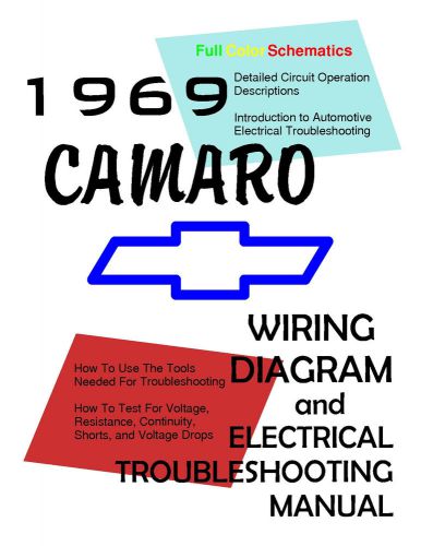 1969 69 camaro camero full color wiring diagrams with handy troubleshooting help