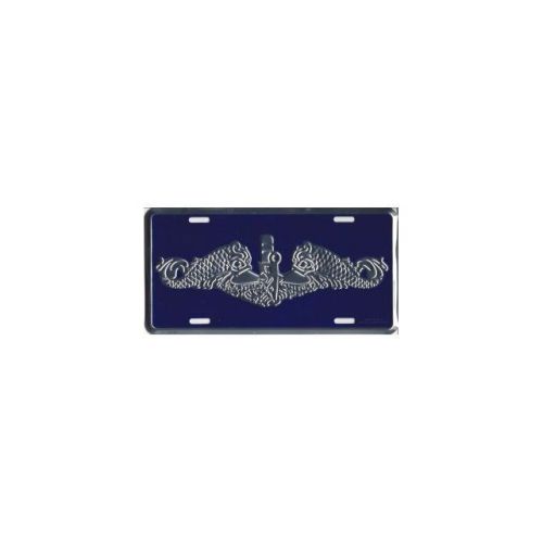 Navy submarine dolphin silver license plate