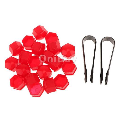 20x plastic wheel lug bolt nut hex caps cover removal tool for audi red