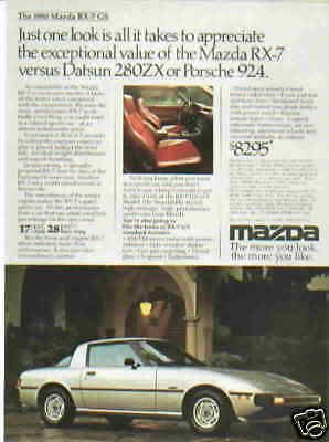 1980 mazda rx7 ***original vintage ad*** rare!!!