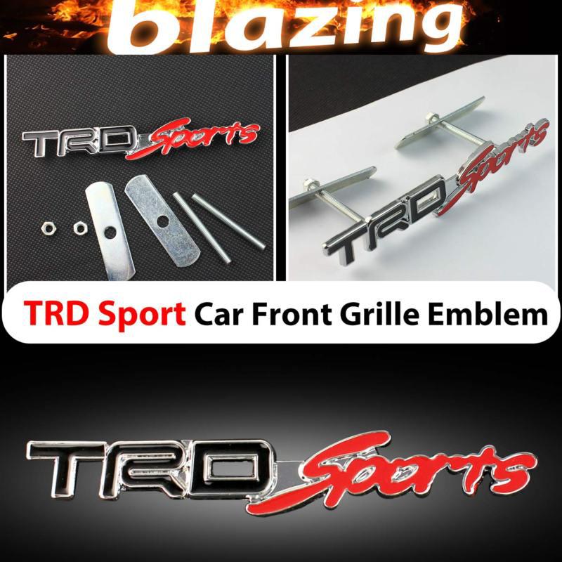 Black trd red sport trd sport metal front grille grill badge emblem decal 