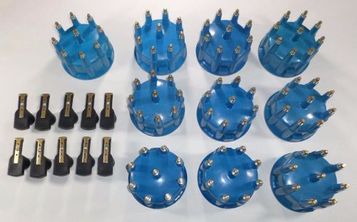 10 blue ready-to-run / pro billet replacement distributor caps &amp; rotors tsp 88.5