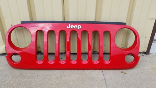 2007-2016 jeep wrangler oem grille (bright red)