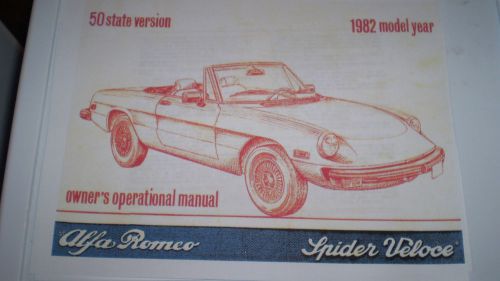 Alfa romeo spider owner&#039;s manual - 1982 -  pdf version