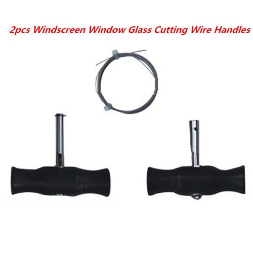 2× car windshield removal tools kit windscreen window glass cutting wire/handles