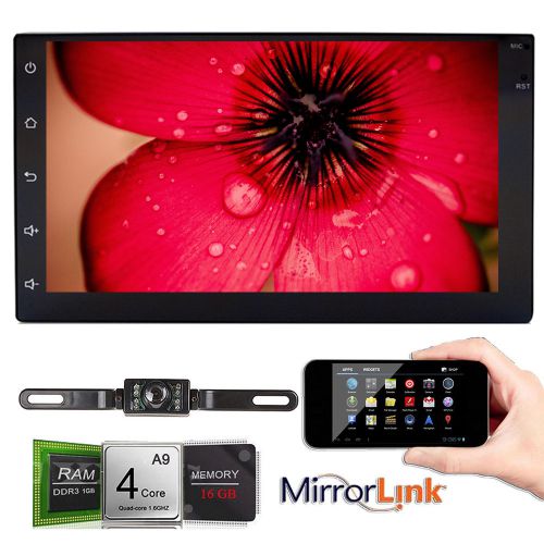 Cam+7&#034; touchscreen android quad core double 2din car stereo radio wifi bt player