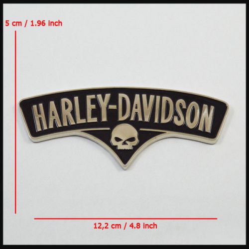 Part for harley davidson 3d skull letter chrome tank fender metal emblem / badge
