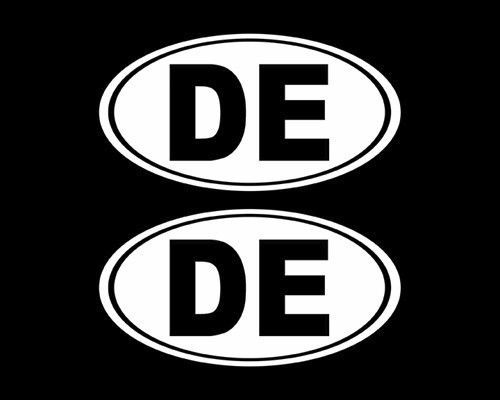 Oval delaware de decals 2 stickers vinyl die cut, bumpers, cars, trucks, laptops