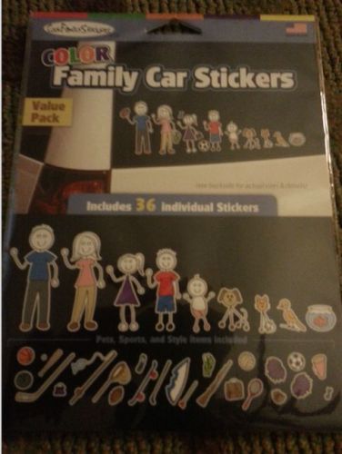 Family car stickers color value pack includes 36 individual stickers new sports